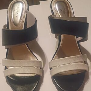 NIB Alfani Step 'n Flex Colorblock Heeled Sandals - Size 8